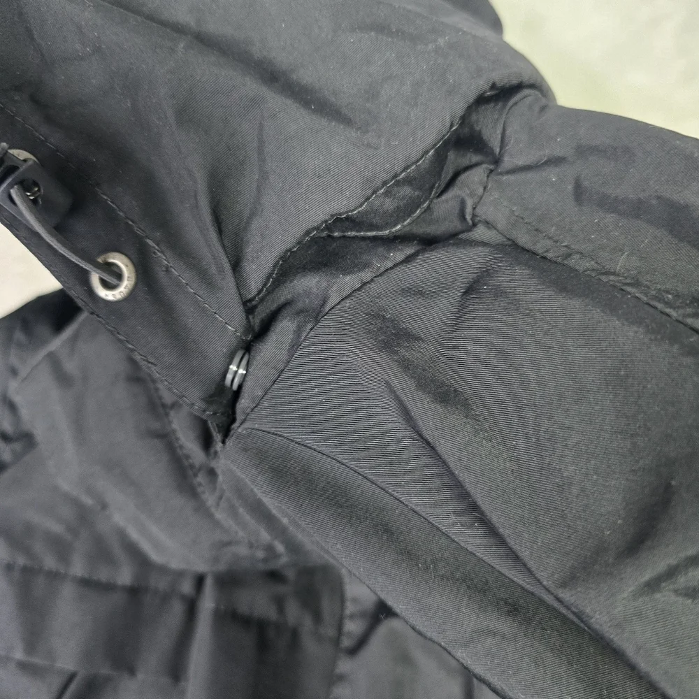 Eddie Bauer Removeable Fleece Lined Rain Jacket Sz Lg Black Removeable Hood